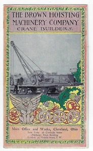 Brown Hoisting Machinery Co. Cleveland Ohio Crane Trade Card #13 Art Nouveau - Picture 1 of 2