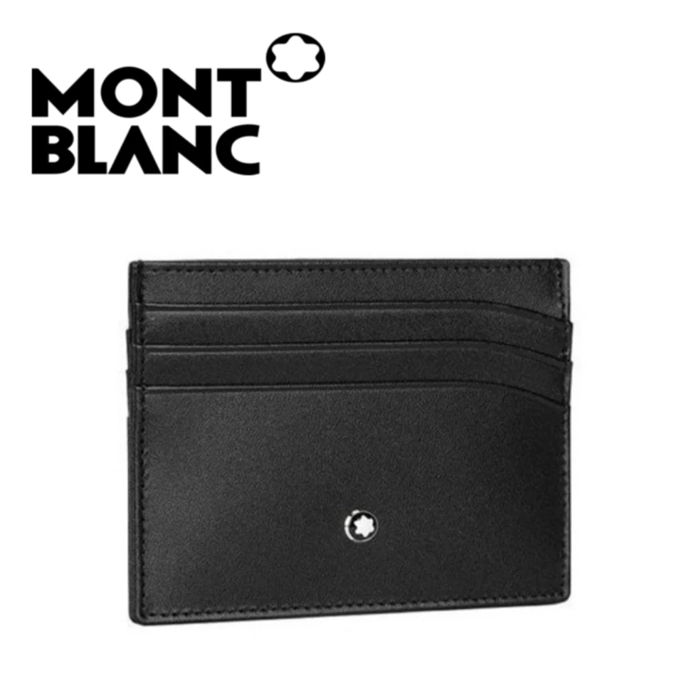 Montblanc Meisterstück 6CC Cuero Tarjetero Cartera 106653 - Negro con Emblema Foto 1 de 4