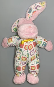Pink BUNNY RABBIT Vtg Stuffed Plush PACHINKO Soft Toy Protect Animals 16” - Picture 1 of 4