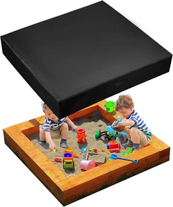 Square Sandbox Cover, Waterproof Sand Box Cover with Drawstring Closure Black 42 - Picture 1 of 15