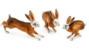 Saturno Silver and Enamel Hare - Fully Hallmarked Sterling Silver - Picture 1 of 2