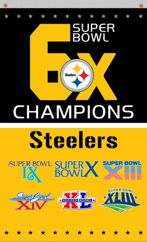 Pittsburgh Steelers football 6x Champions Memorable flag 90x150cm 3x5ft banner Cover