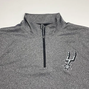 San Antonio Spurs NBA Lightweight Pullover Shirt Mens Medium Gray 1/4 Zip UNK - Picture 1 of 12
