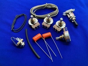 Kabelsatz kurze Schaft Töpfe 3-Wege Schalter orange Drop Kappen für Gibson Epi Les Paul - Bild 1 von 6
