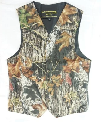 New Mossy Oak Break Up Camo Full Back formal wedding vest Mens kids childs prom - Image 1 of 4