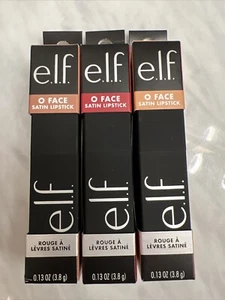 3 Boxes E.l.f O Face Satin Lipstick 0.13 Oz Lipstick . Brand New! - Picture 1 of 4
