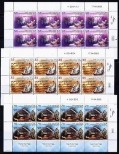 ISRAEL 2023 FESTIVALES 2024 3 HOJAS 8 SELLOS MNH BIBLIA UNETANEH TOKEF - Imagen 1 de 1