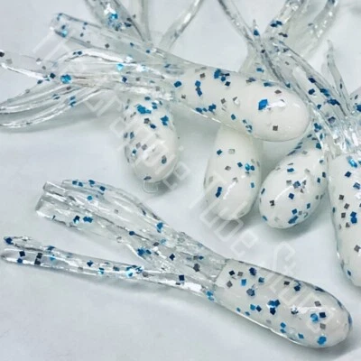 GARLCO LURES 1.5" Core-Dipped™ Crappie Jig Tube 50 Pack White Lightning