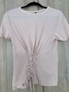 Flame Damen T-Shirt mit raffinierter Schnürung, rosa, Gr. M - Bild 1 von 4