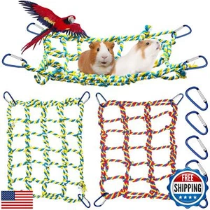 2 Pieces Rat Cage Accessories Rat Toys Climbing Bird Rope Net Pet Hanging Ham - Picture 1 of 5