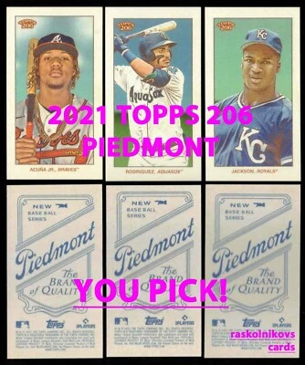 2021 Topps 206/T-206 PIEDMONT Ad Back COMPLETE YOUR SET Buy More & Save YOU PICK - Image 1 of 2