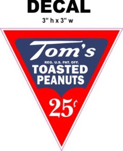 Tom's 25 Cents Toasted Peanuts Aufkleber, ideal für Dioramen, Kaugummiautomat & mehr - Bild 1 von 1