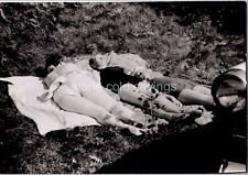Old Found Photo - 1970s.- Woman Shows Her Butt Sunbathing By Car In The Grass
