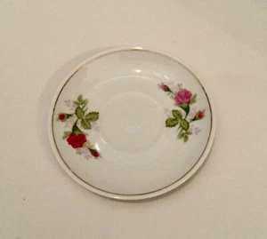 Untertasse - feiner Porzellanteller - rosa Rose - Bild 1 von 3