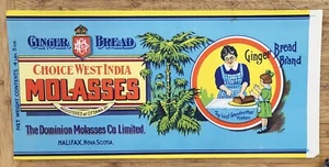 ADVERTISING Label Can Gingerbread Molasses Dominion Halifax Nova Scotia Canada - Bild 1 von 2