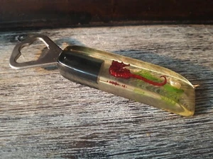 Vintage Flaschenöffner 50er, Acrylglas, Seepferd, Seemuschel (21/114)  - Bild 1 von 4