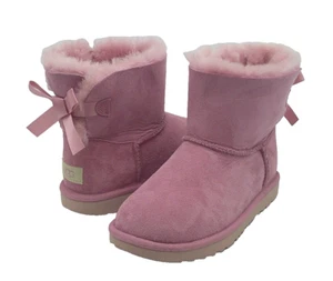 UGG MINI BAILEY BOW II KID BOOTS DUSTY ORCHID US 1 / UK 13 / 32.5 - Picture 1 of 6