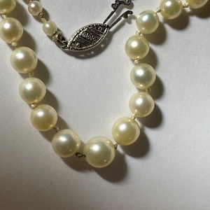 Necklace Akoya Japanese Pearl Grade AAA Graduated Pearl 3-7mm 14k White Gold - Picture 1 of 24