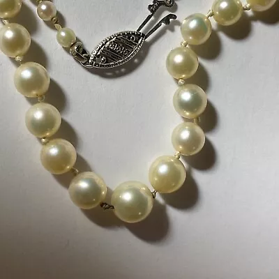 Collar Akoya Perla Japonesa Grado AAA Perla Graduada 3-7mm Oro Blanco 14k Foto 1 de 4