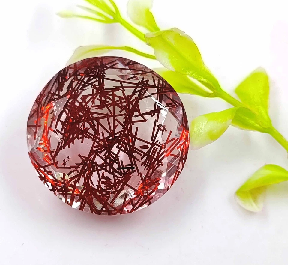 Festival Offer!! Red Quartz 78-80 Ct Certified Transparent Round Shape Gems DKS - Image 1 of 4