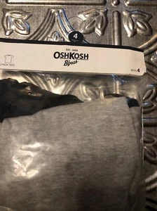 boys Oshkosh B’gosh 2pack tees size 4 Gray & Navy Blue - Picture 1 of 5