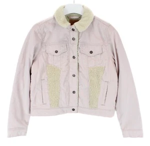 LEVI'S Jacket Women's LARGE Refurbished Sherpa Lined Button Up Corduroy Trucker - Picture 1 of 14