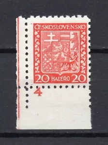 Czechoslovakia 1929 , MNH , PLATE NUMBER 4 - Imagen 1 de 1