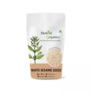 ManHar Organics White Sesame Seeds Pack Of 1000gm - Picture 1 of 8