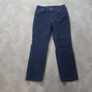 LL Bean Favorite Fit Corduroy Pants Women's 12 Blue Straight Leg - Picture 1 of 10