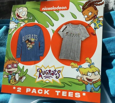Nickelodeon Rugrats Pack de 2 Camisas Juniors Medianas 1 Juego de Manga Larga y 1 Manga Corta Foto 1 de 4