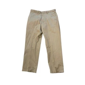 Haggar Classic Fit Pleated Khaki Pant Khaki Tan 38x32 ALTERED - Picture 1 of 7