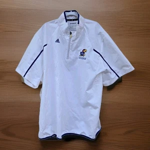 Kansas Jayhawks adidas Climaproof White Quarter Zip Mens 4XL Pullover NWT - Picture 1 of 22
