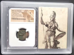 Indo-Scythians AE Tetradrachm Aspavarma AD 20-46 NGC VF Story Vault - Picture 1 of 4