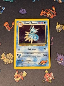 Cartas Pokémon Misty’s Seadra 9/132 Prerelease SELLADAS Gym Heroes - (NM-) *REMOLINO* - Imagen 1 de 6