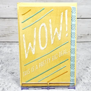Hallmark Congratulations Greeting Card 5x7 Wow Big Deal Yellow Green - Picture 1 of 7