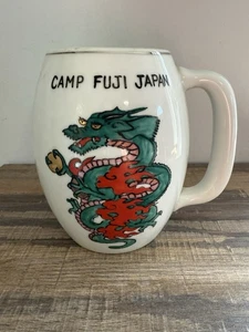 Camp Fuji Japan Bier Stein Krug Drachen Design USMC Souvenir Keramik Vintage 6" - Bild 1 von 8