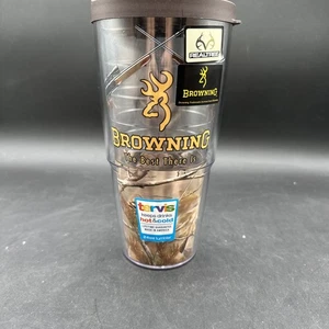 Tervis Realtree Browning Camo 24 Oz Becher brauner Deckel Logo Kreuz Gewehre neu - Bild 1 von 7
