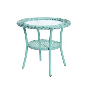 BrylaneHome Roma All-Weather Wicker Side Table - Picture 1 of 3