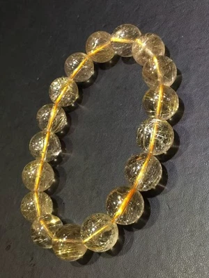 Natural Gold Rutilated Quartz   Beads Wealthy Bracelet  AAAAA - Image 1 of 4