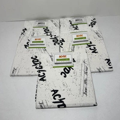 ACDC SKETCH LOGO COTTON TOSS FABRIC FAT QUARTER 18" X21" Lot Of 5 - Image 1 of 2