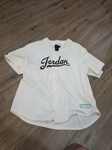 Camiseta deportiva de béisbol Air Jordan para hombre XL Flight MVP negra blanca abotonada - Imagen 1 de 5