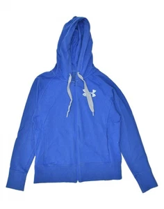 UNDER ARMOUR Womens Cold Gear Graphic Zip Hoodie Sweater UK 14 Medium Blue AE06 - Picture 1 of 3