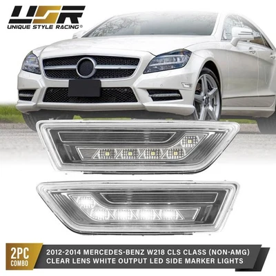 White LED Clear Side Marker Lights For 2012-14 Mercedes Benz W218 CLS 550 Class - Image 1 of 4