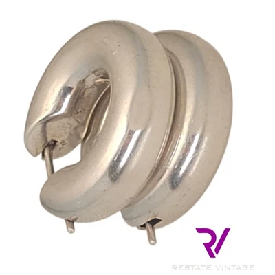 FB Franz Breuning Sterling Silver Classic Medium Earrings Hoops - Image 1 of 4