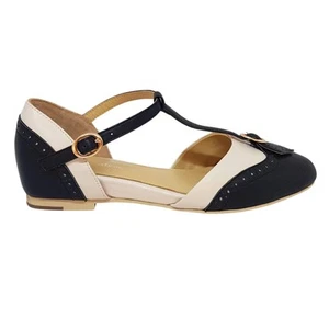 Charlie Stone Shoes Parisienne Flats - Black/Ivory - Imagen 1 de 11