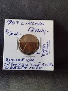 1963 Lincoln Penny Denver Mint - Picture 1 of 2