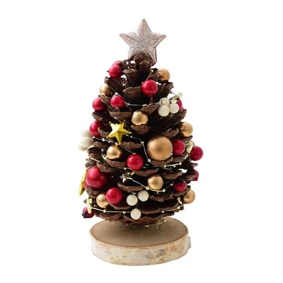 Miniature Pinecone Christmas Tree Ornament Handmade for Rustic Home Decor - Image 1 of 4