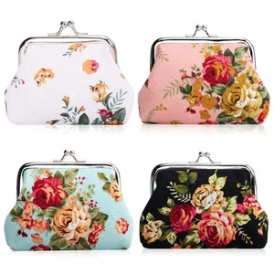 4 Packs Floral Coin Purse,Rose Kiss Lock Change Purse for Women,Small Cute Wa... - Picture 1 of 8