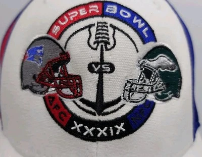 Chapéu Super Bowl XXXIX Patriots Eagles edição limitada #14 de 2400 Reebok NFL NOVO COM ETIQUETAS - Imagem 1 de 4
