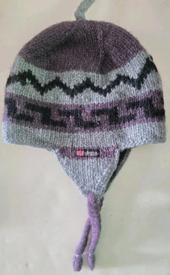 Gorro Sherpa Adventure Gear adulto talla única borlas de lana púrpura orejeras  Foto 1 de 4